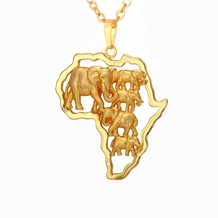 Collana U7 Africa Elefante - Oro