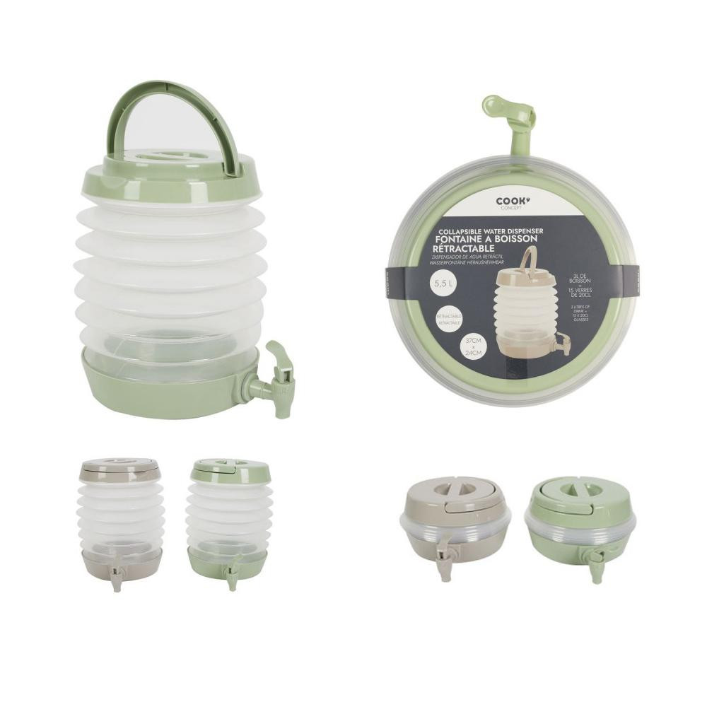 Bidons à Eau Pliables 10L - Lot De 2 - Avec Robinet Et Tuyau - Pour Camping, Randonnée, Urgence - Sans BPA