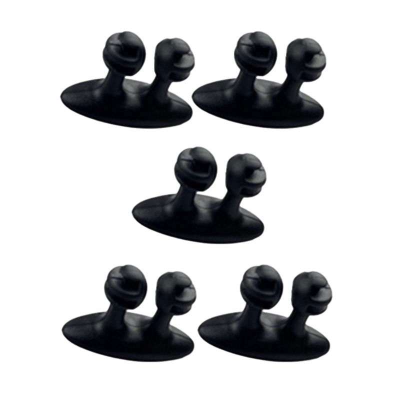 5x Kabelhalter für Auto - Schwarz