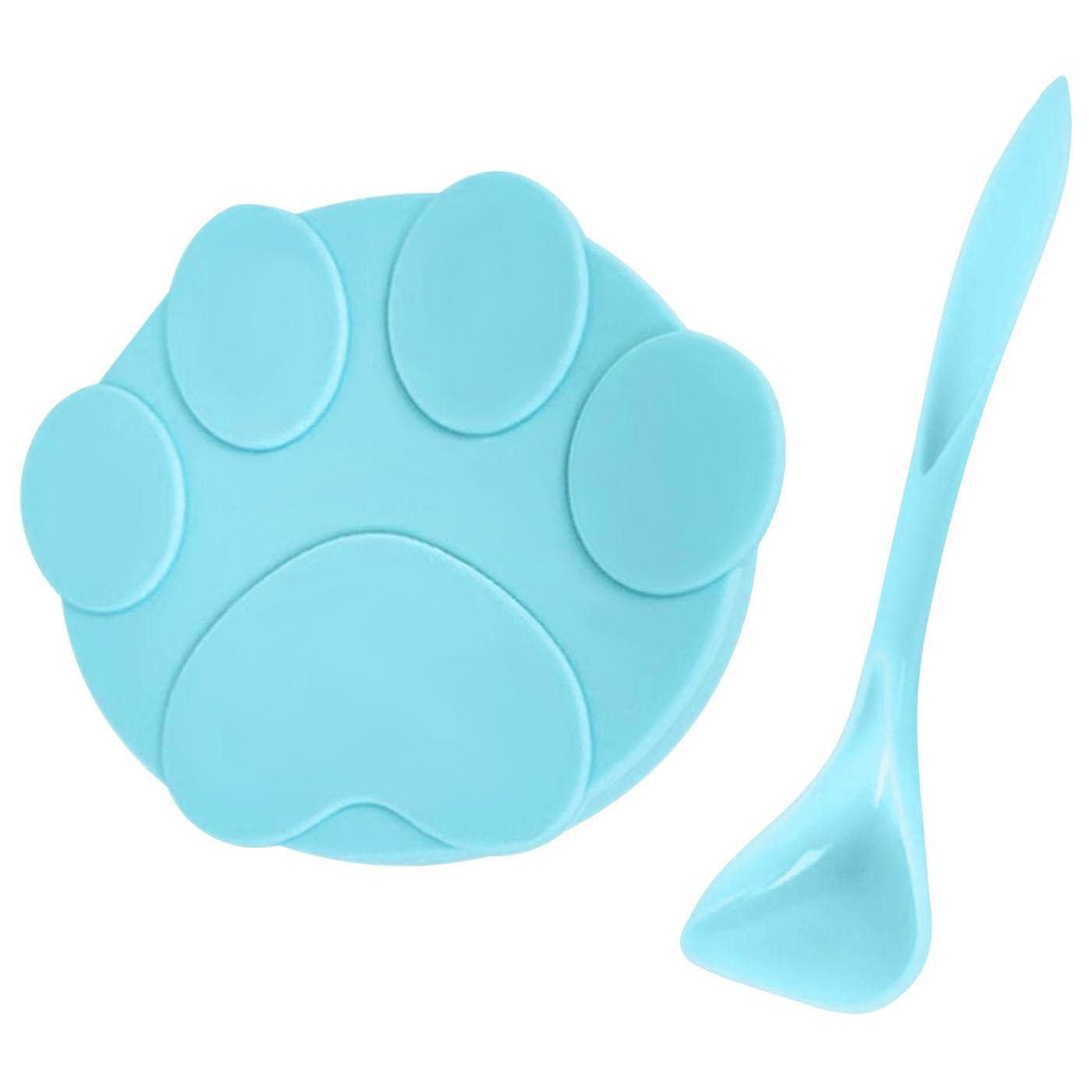 Couvercle et cuillère réglables pour aliments pour animaux de compagnie