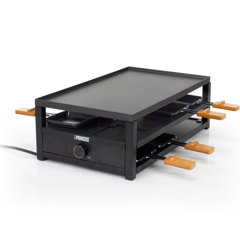 Raclette 162655 Raclette in acciaio nero per 8 persone.