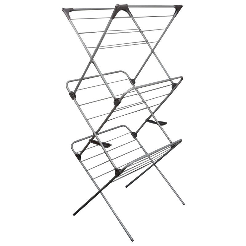 Kompakter Wäscheständer 15 m – 3 Ebenen vertikal
