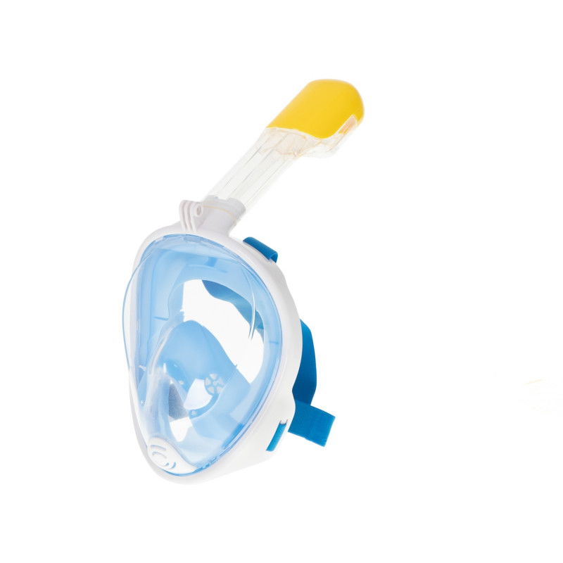 Maschera da snorkeling blu con tubo asciutto e rete, L/XL