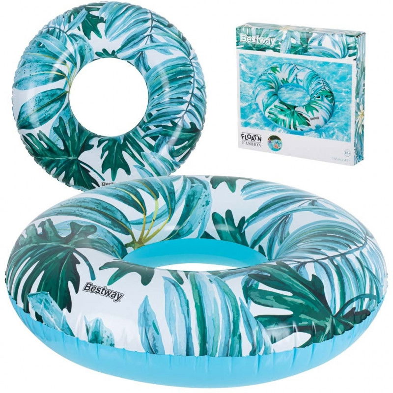 Ruota da nuoto blu modello tropicale 119 cm 90 kg
