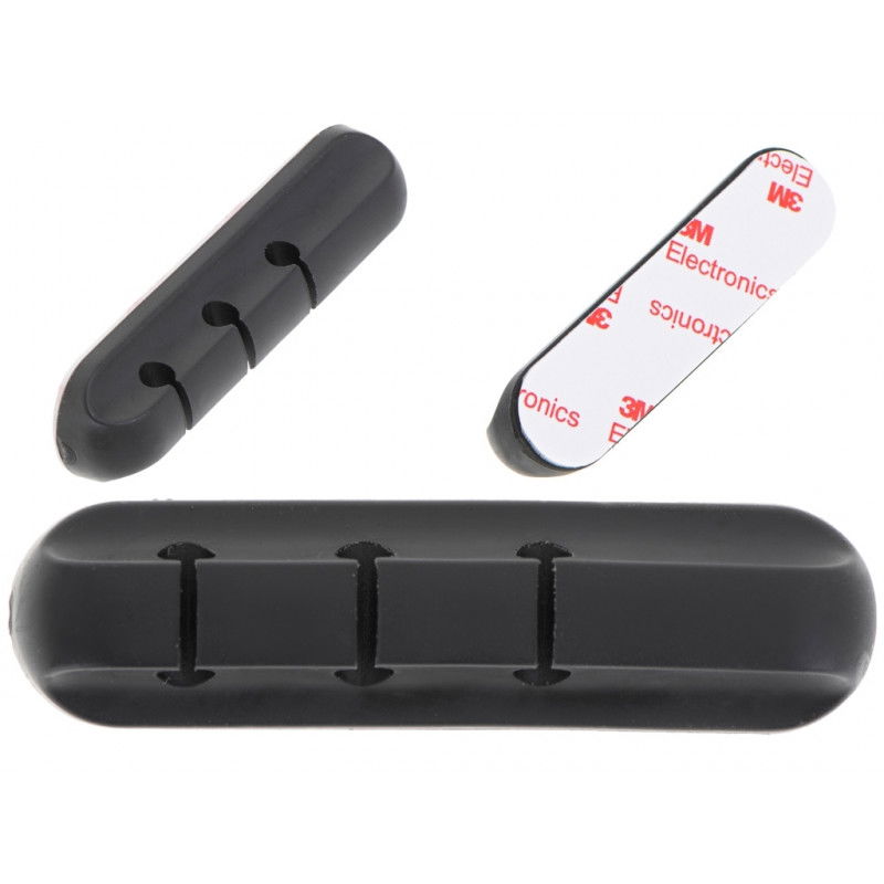 Selbstklebender Kabelhalter aus Silikon mit 3 Löchern