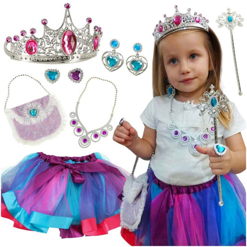 Elegantes Prinzessinnen-Anzug- und Handtaschen-Set – 9-teilig