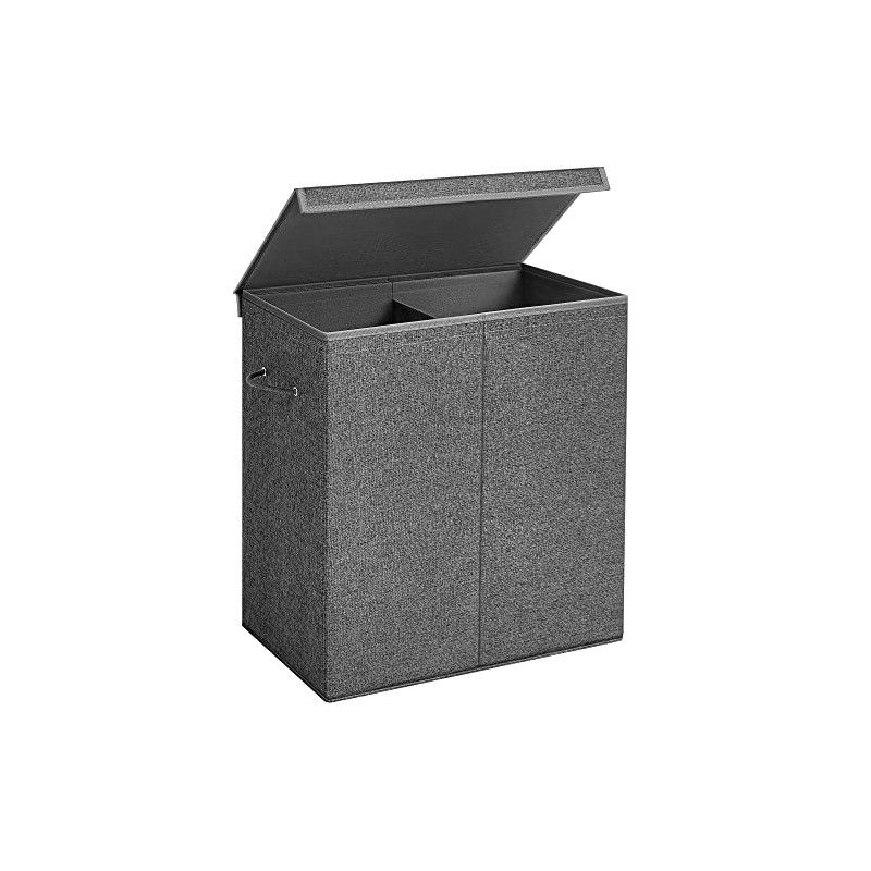 Zusammenklappbarer Wäschekorb 2-fach mit magnetischem Deckel