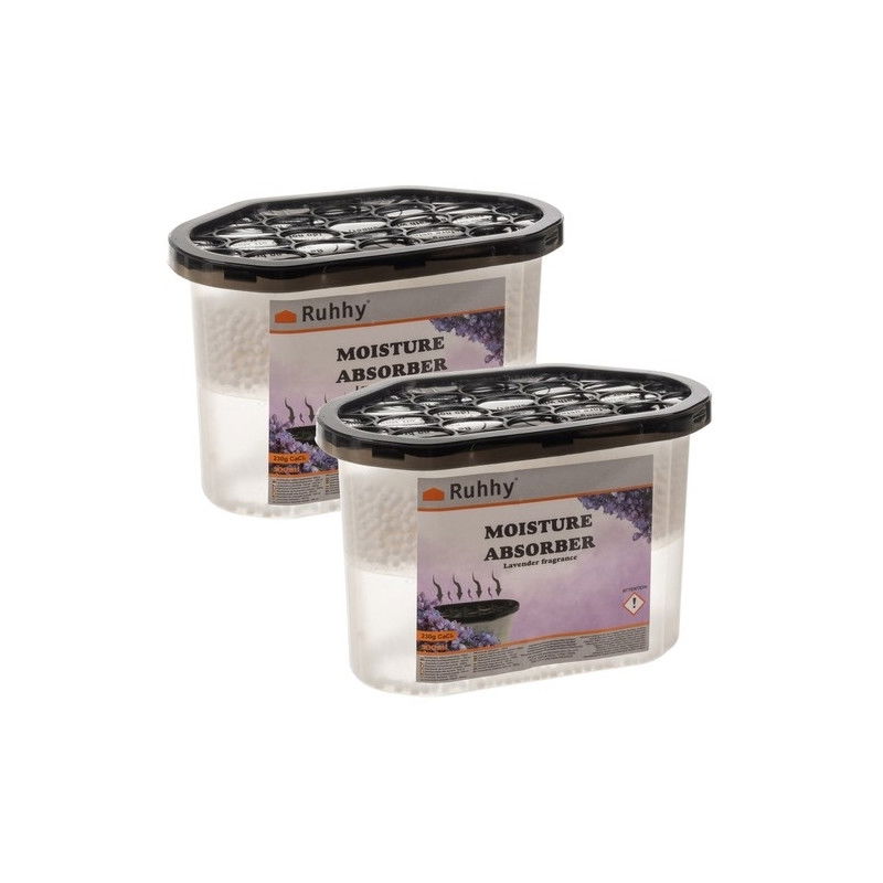 Absorbeur d'humidité Parfum Lavande 500 ml Efficace Lot de 2