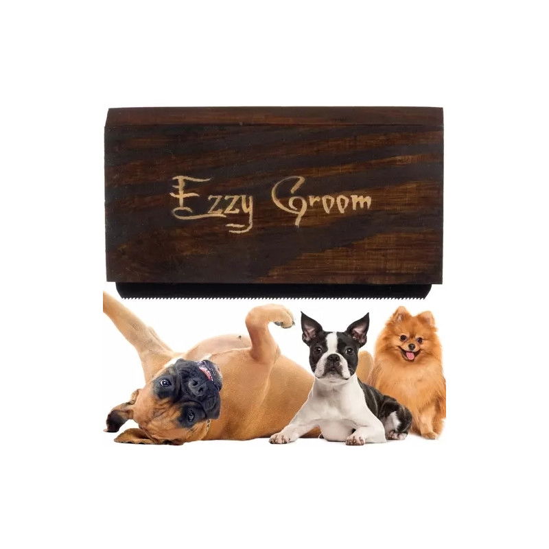 Hundebürste für weiches und hartes Haar – Metall/Holz