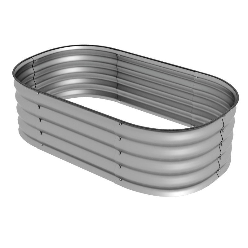 Gemüsebeet aus Metall DIY Blumenkasten Silber 105x62x30cm