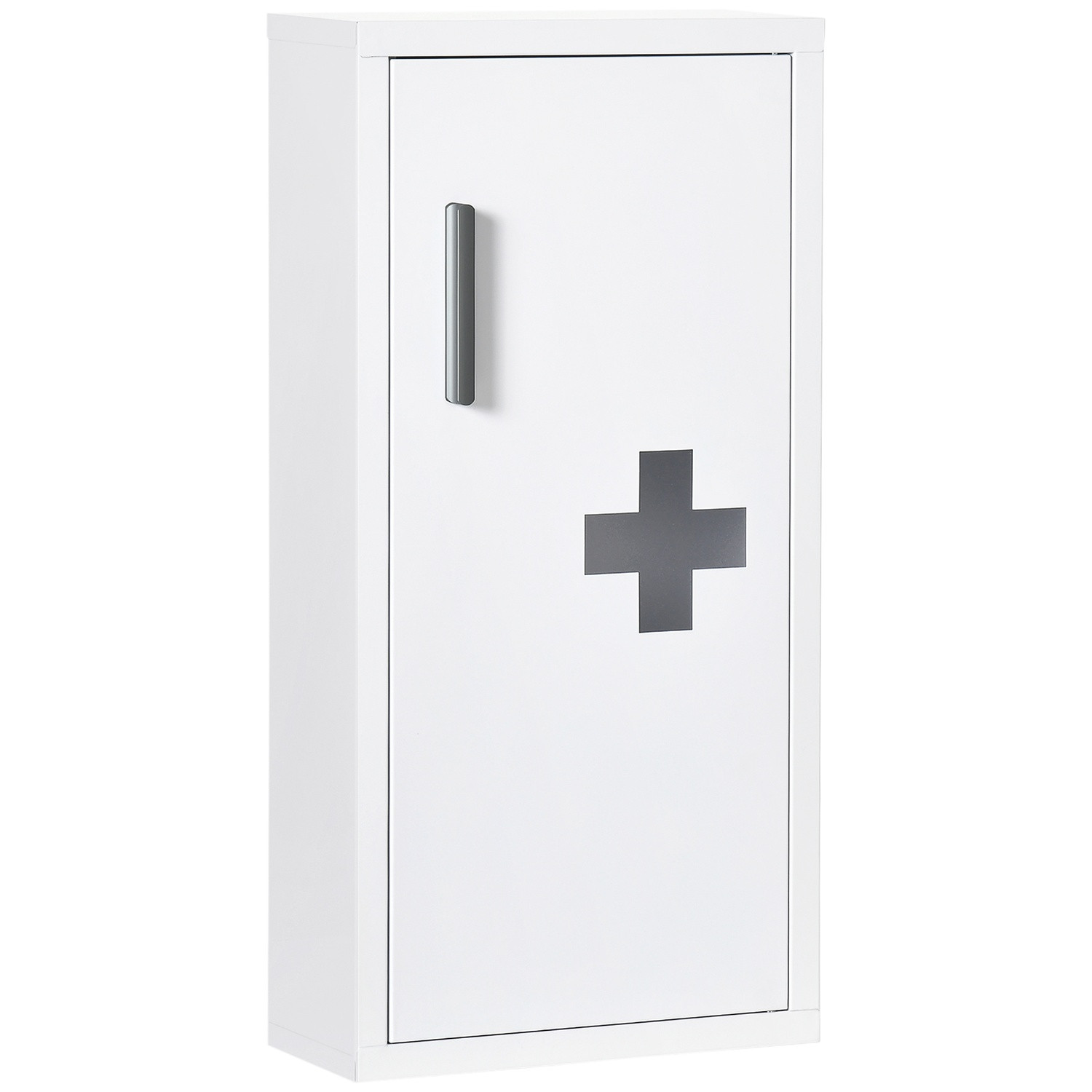 Medizinschrank Weiß, 3 Fächer, Magnetverschluss, 40x15x53,5 cm