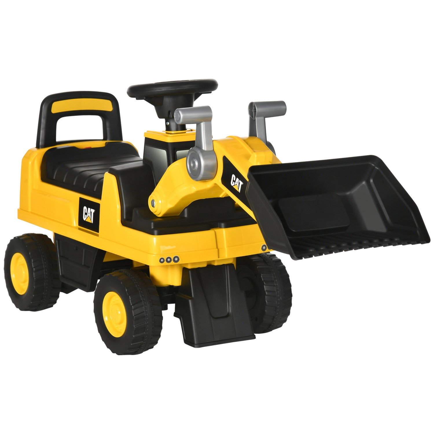 Siège d'auto pour enfant avec pelle et klaxon, jaune/noir