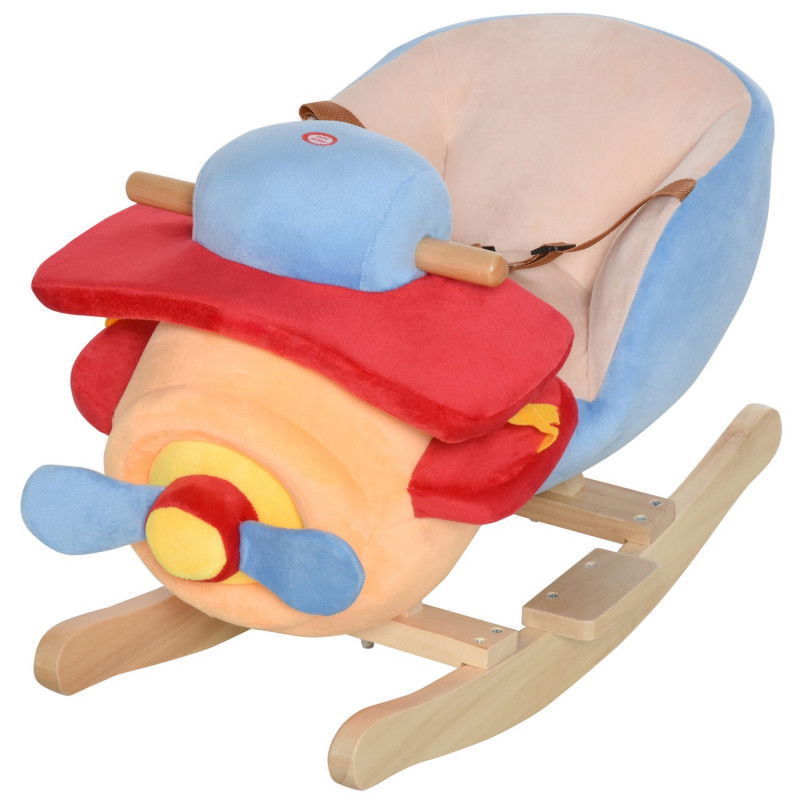 Cavallo a dondolo Blu e Rosso per Bambini 60x33x45 cm