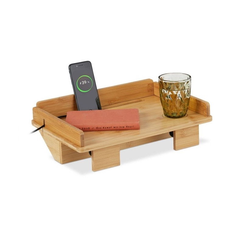 Betttablett aus Bambus mit Tablet-Halter