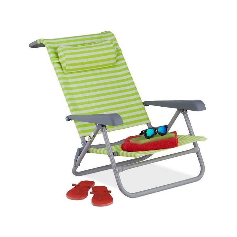 Strandstuhl mit Nackenkissen - klappbar
