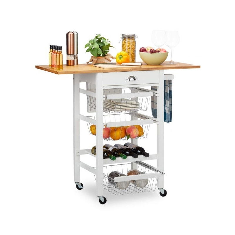 Küchenwagen mit klappbarer Arbeitsplatte