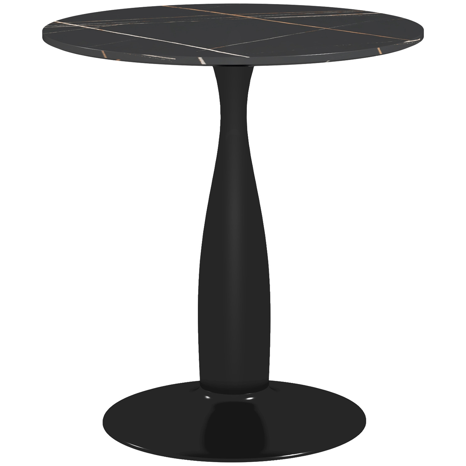 Tavolo da pranzo, tavolo da cucina rotondo, tavolo da pranzo moderno, tavolino con struttura in acciaio, tavolo da bar per 2 per