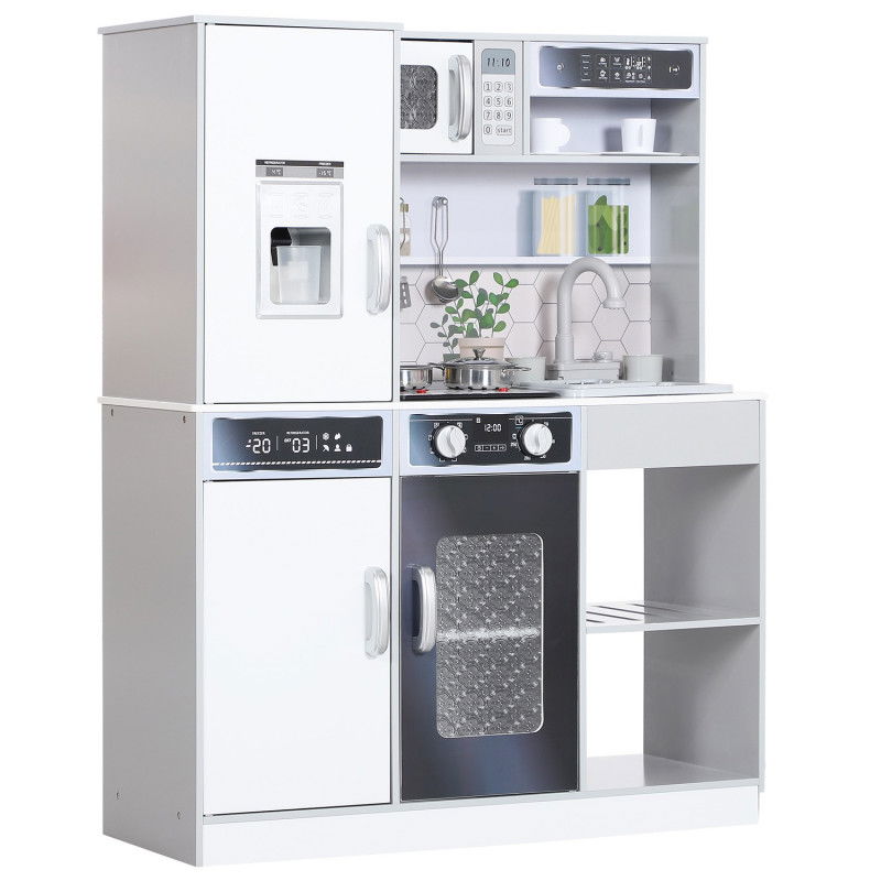 Kinderküche Spielküche mit Lichtern und Geräuschen Kochherd, fließendes Wasser, Kaffeemaschine, Kühlschrank, Mikrowelle, Eiswürf