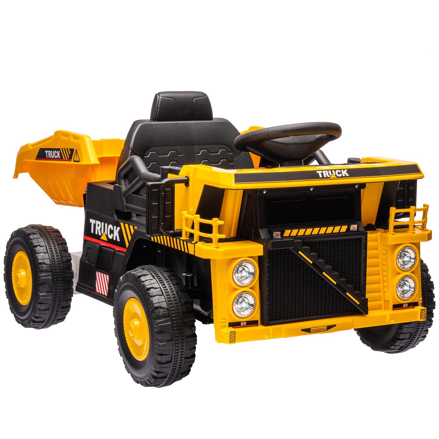 Tracteur électrique avec pelle, tracteur autoporté pour enfants 12 V, voiture électrique pour enfants avec fonction MP3, véhicul
