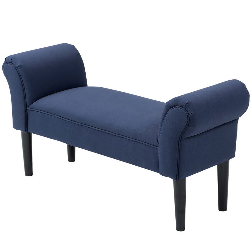 Panca da letto, panca imbottita, panca, panca da corridoio per camera da letto, portata fino a 130 kg, tessuto a vela, blu, 102