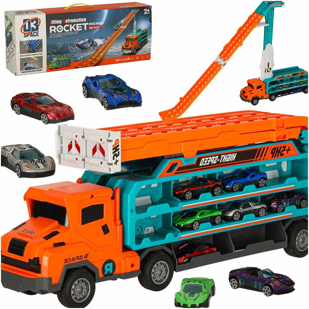Roulotte con scivolo da pista 6el arancione