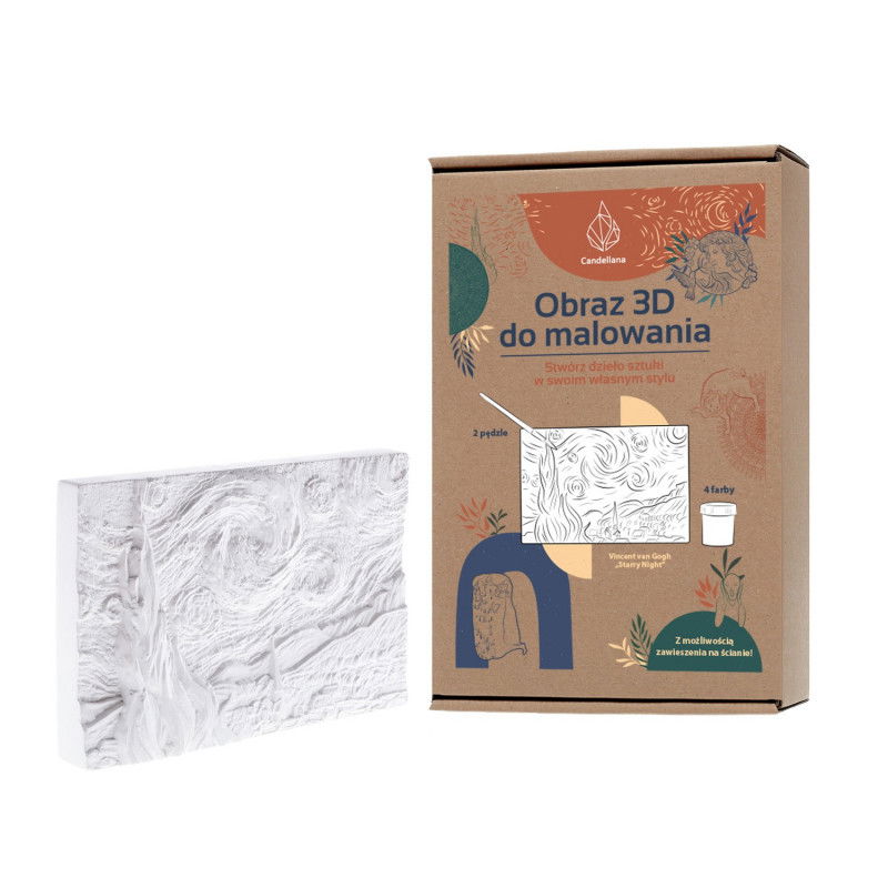 CANDELLANA Gips-Malbuch 3D-Malbild Vincent Van Gogh Farb- und Pinselset