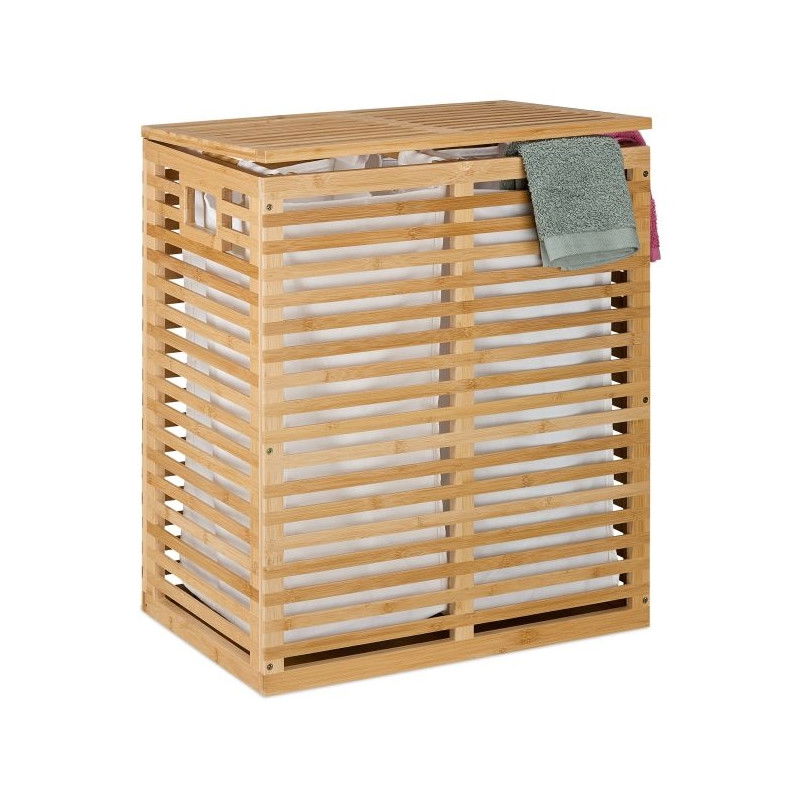 Bambus Wäschekorb mit 2 Säcken