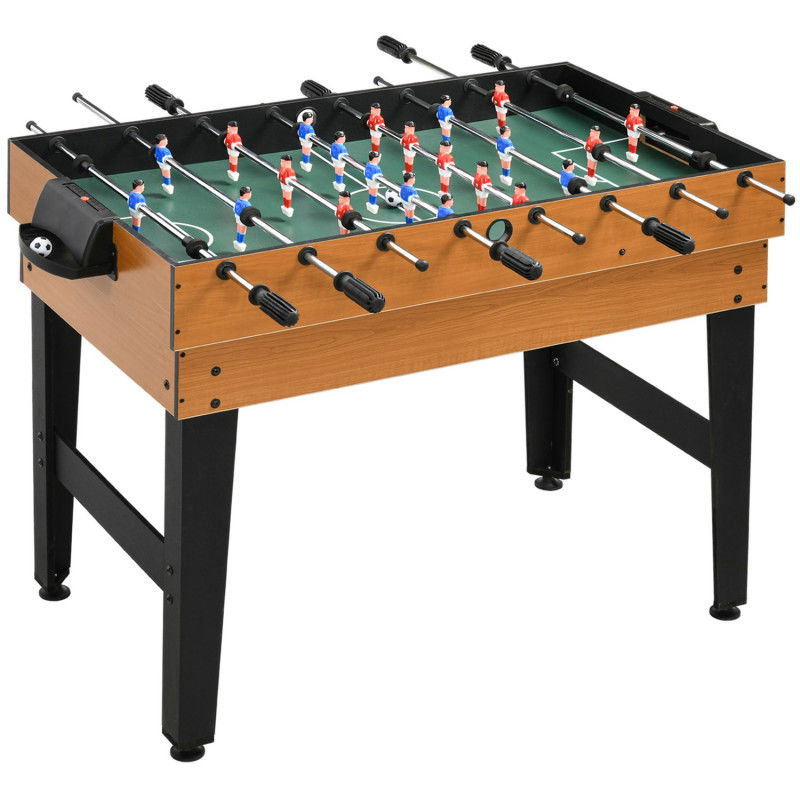 4 in 1 Multigame Spieletisch, Partyspieltisch mit Tischtennis, Kicker, Billard, Tischhockey, für Multiplayer-Spaß, Stahl, Naturh