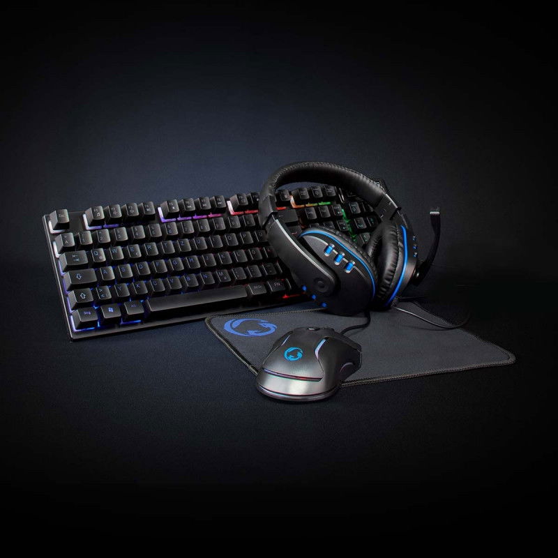 Gaming Combo Kit | 5-in-1 | Tastatur, Headset, Maus und Mauspad | Schwarz | QWERTZ | DE Layout