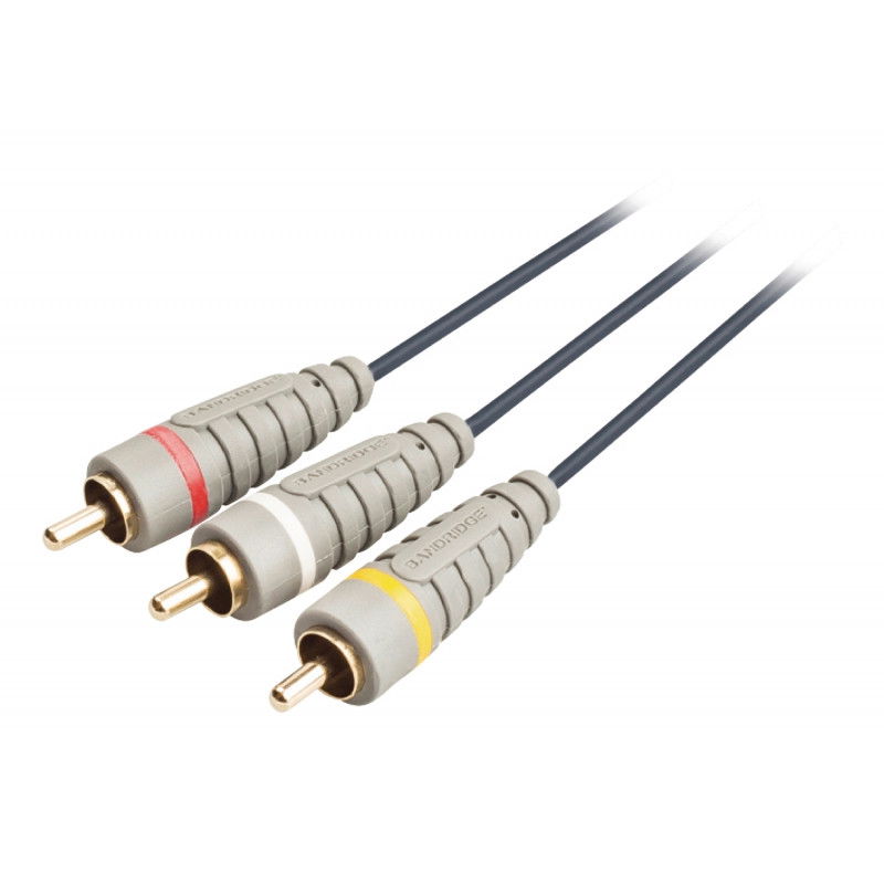 Cavo video composito 3x RCA maschio - 3x RCA maschio 10,0 m blu