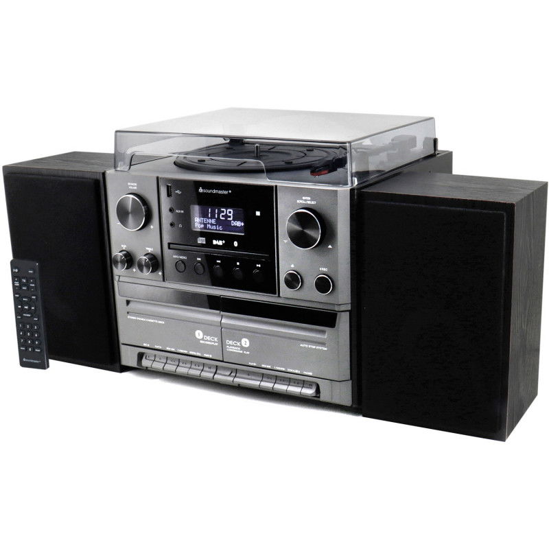 Centro musicale stereo MCD5600 con radio DAB+/FM, CD/MP3, giradischi, doppia cassetta, USB, Bluetooth