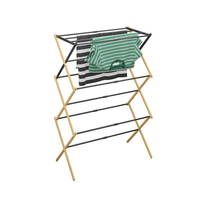 Klappbarer Wäscheständer aus Bambus und Metall