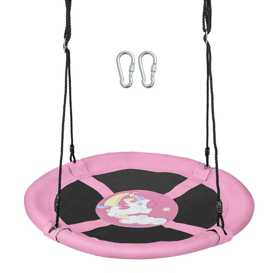 Balançoire Nid 100 Cm - 300 Kg, Avec Coussin, Pour Intérieur/extérieur, Enfants Et Adultes (hauteur Réglable)
