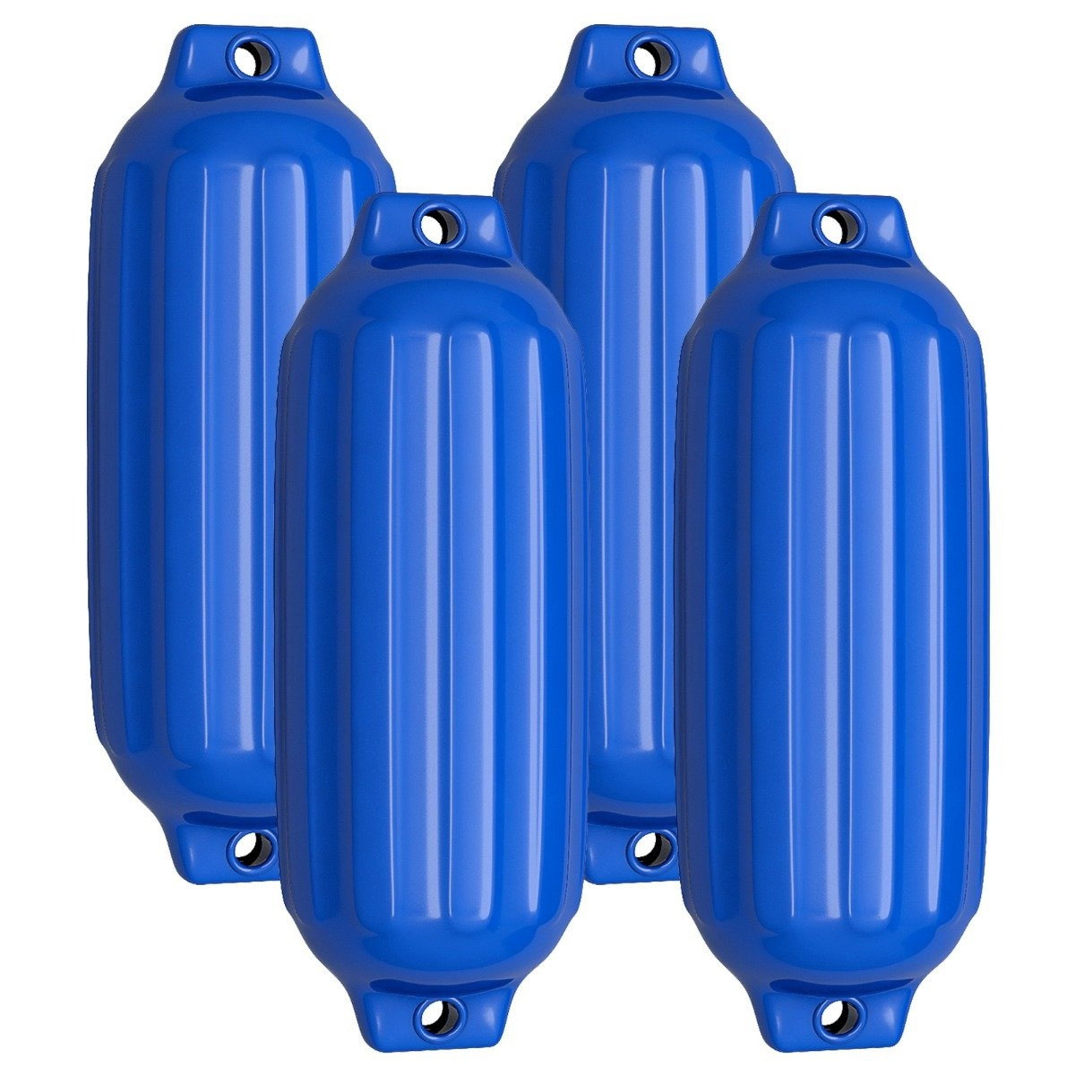 Set di 4 parabordi per barche, parabordi lunghi, parabordi a sfera, protezione antiurto per barche, parabordi a ponte, blu, 68,5