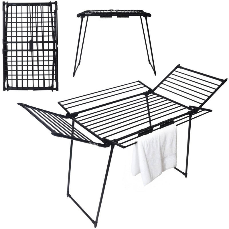 Wäscheständer, stehend, Balkon, 25 Meter, schwarz