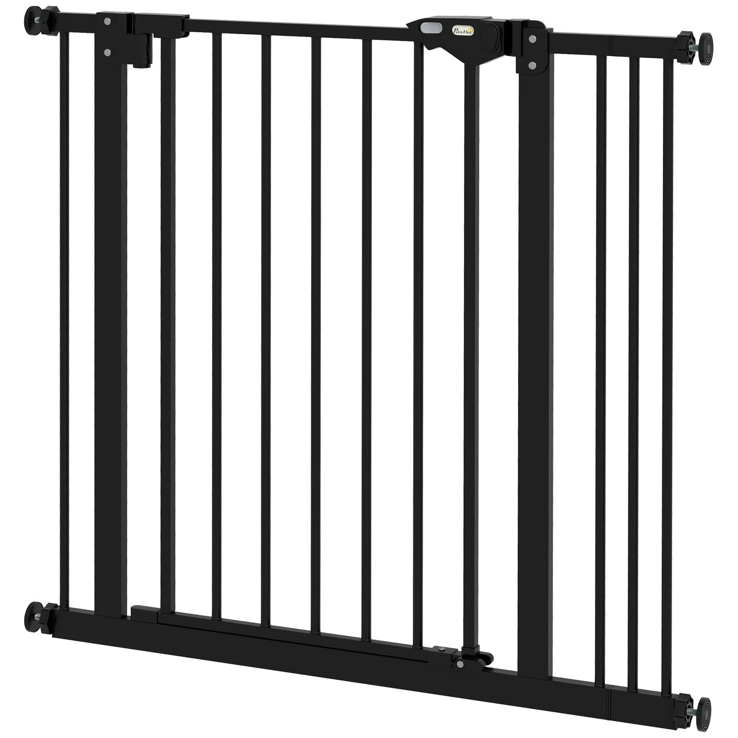 Türschutzgitter Hunde, Absperrgitter, 74-87 cm, Treppenschutzgitter für Haustier, Hundegitter inkl. verschiedene Verlängerungen,