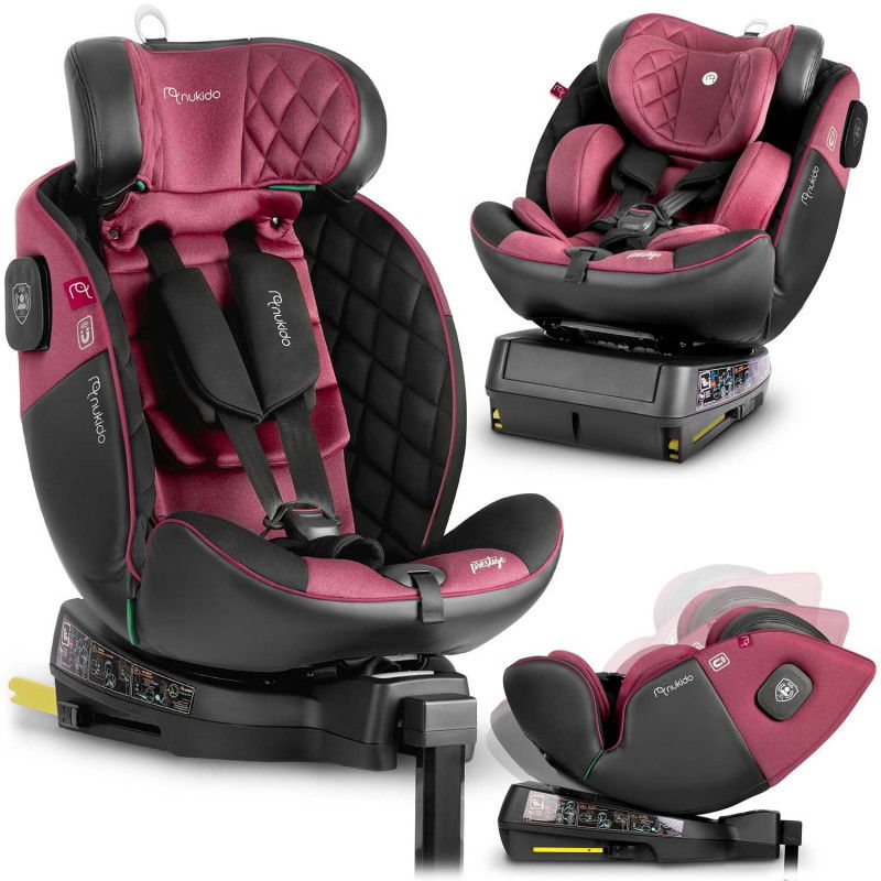 Nukido Prestige Line Autositz, Schwarz/Pink, 0-36 kg, ISOFIX