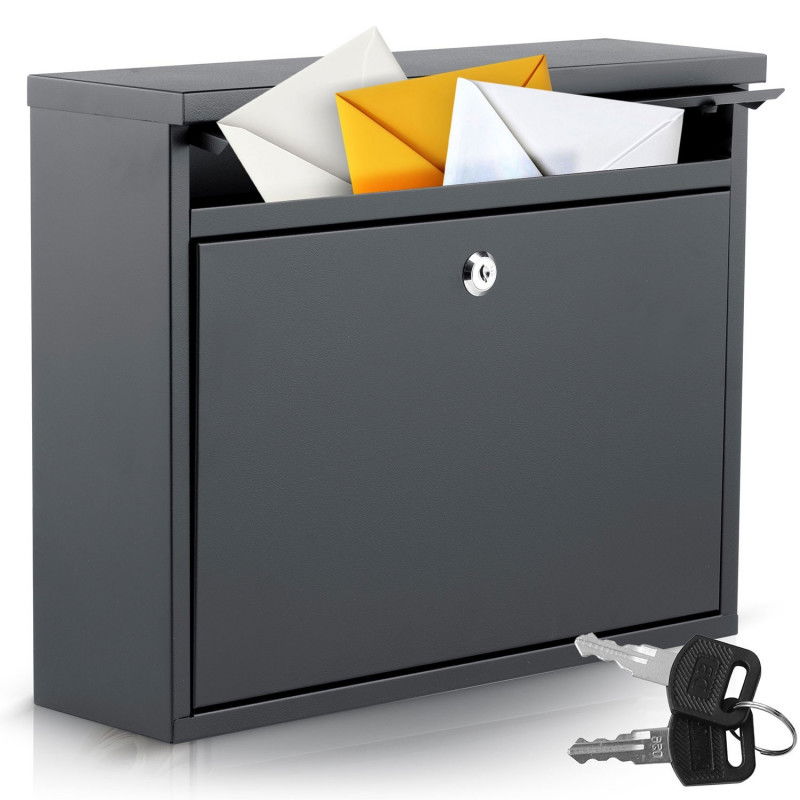Briefkasten 37,5x30,5x12 cm schwarz HM-860