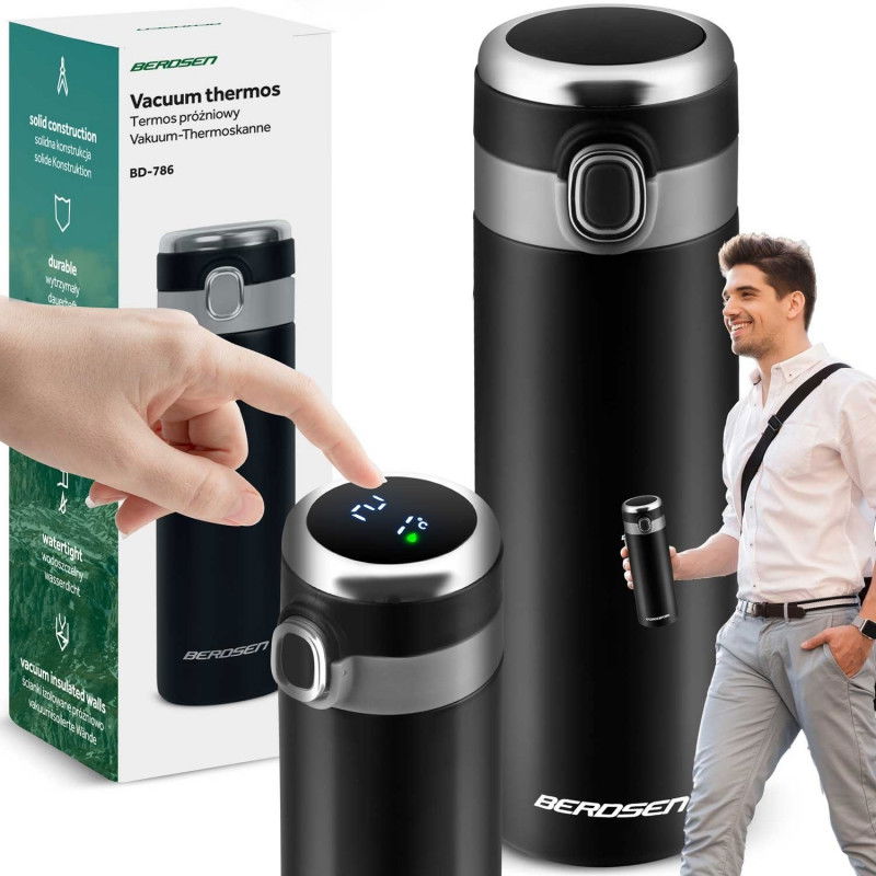 Vakuum-Thermoskanne 450 ml BD-786 Schwarz