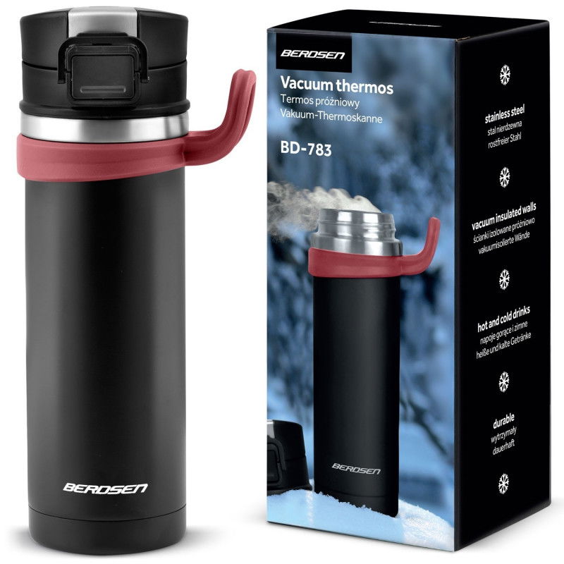 Hochwertige Vakuum-Thermoskanne 450 ml BD-783 schwarz