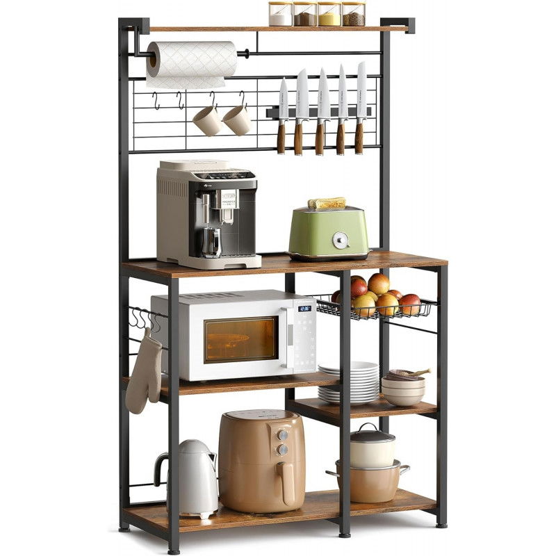 Küchenregal, Standregal, Arbeitsplatte, Kücheninsel mit Magnetleiste für Messer KKS026B01