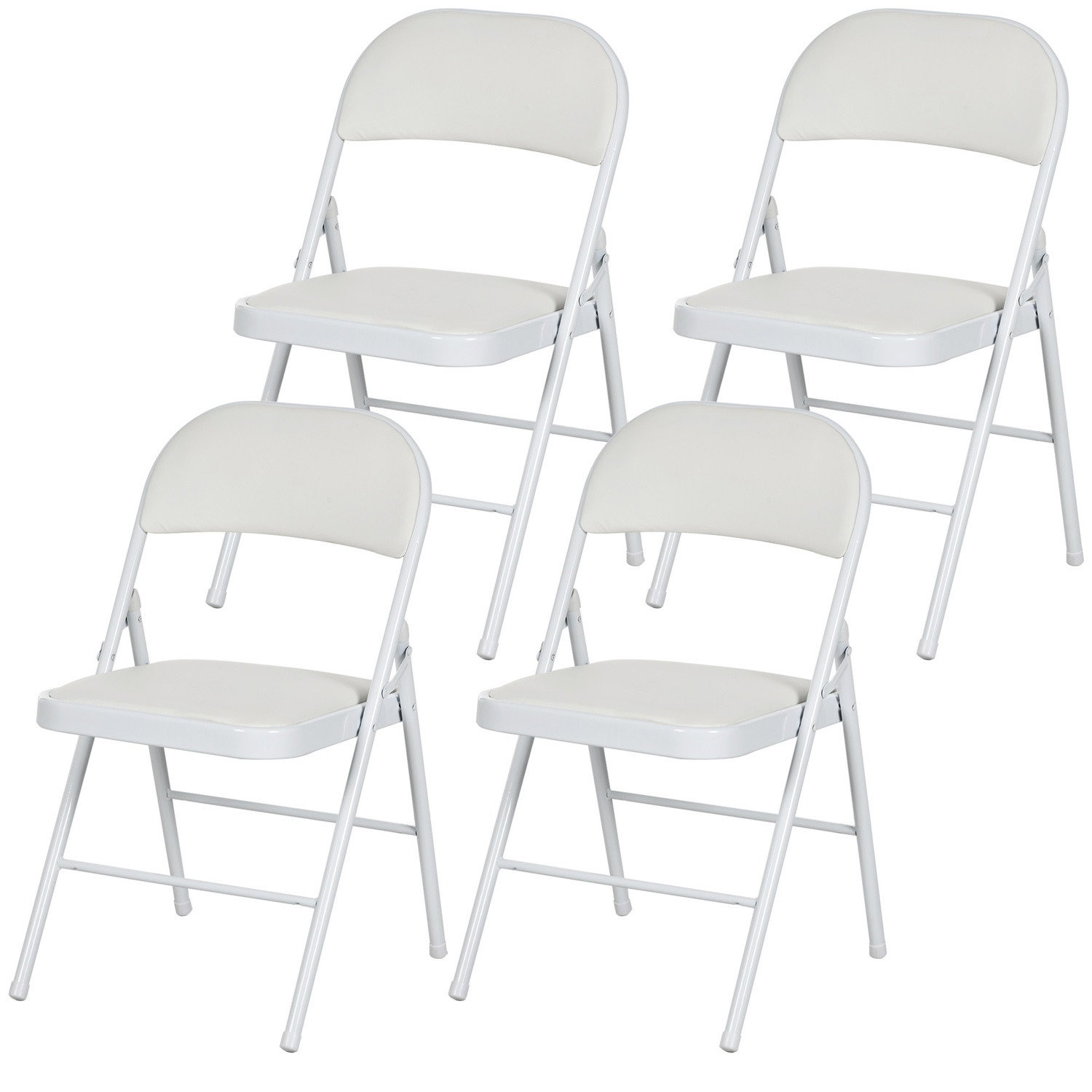 Lot de 4 chaises pliantes, chaises de bureau portables, pieds en métal, chaise pliante pour bureau, réception, salle d'attente,