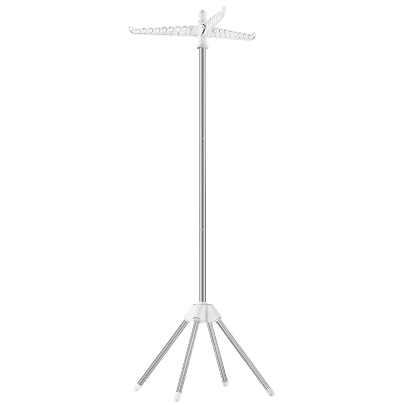 Wäscheständer, Wäscheständer mit 3 drehbaren Armen für Kleiderbügel, 4-Bein-Klappwäscheständer für den Innenbereich