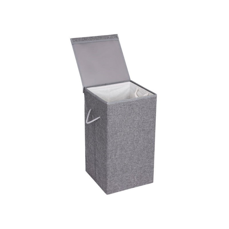 85L Wäschekorb, Wäschekorb aus Leinenstoff, Kleiderkorb mit magnetischem Deckel und Griffen