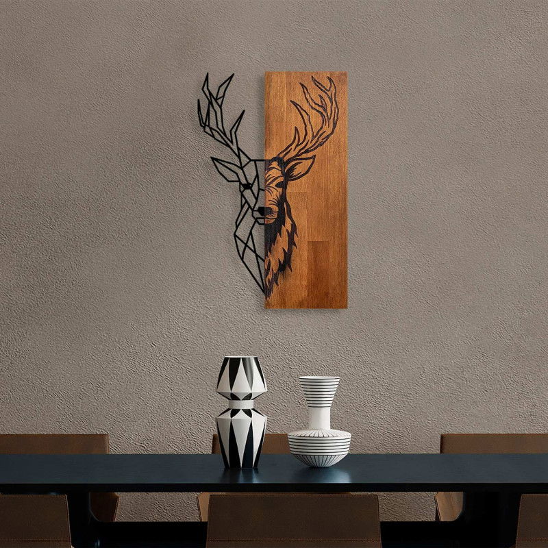 Accessoire Mural Déco en Bois Cerf Rouge 1