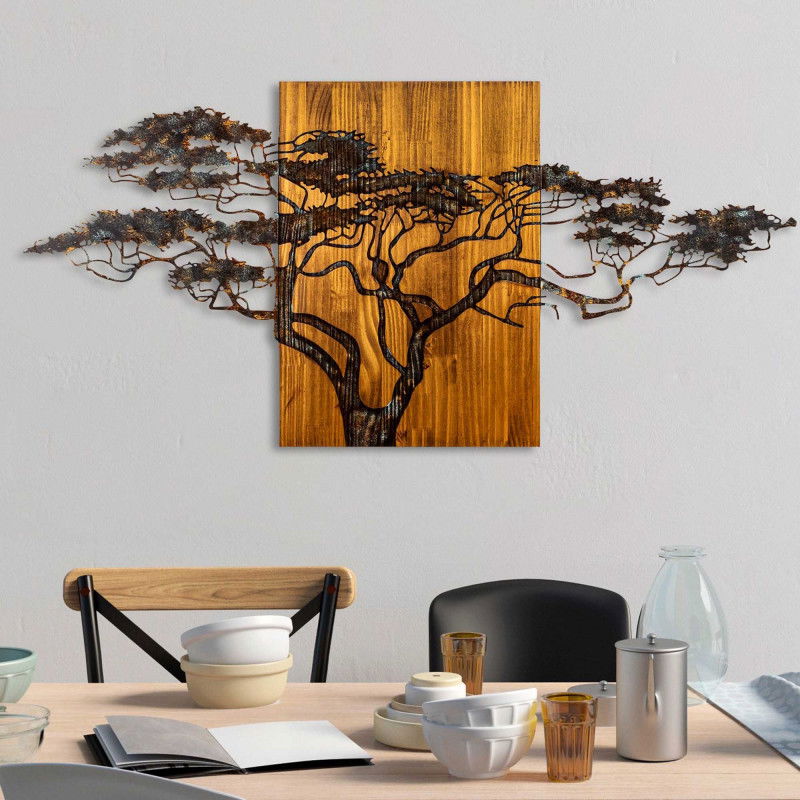 Accessoire mural décoratif en bois Acacia - 329-A