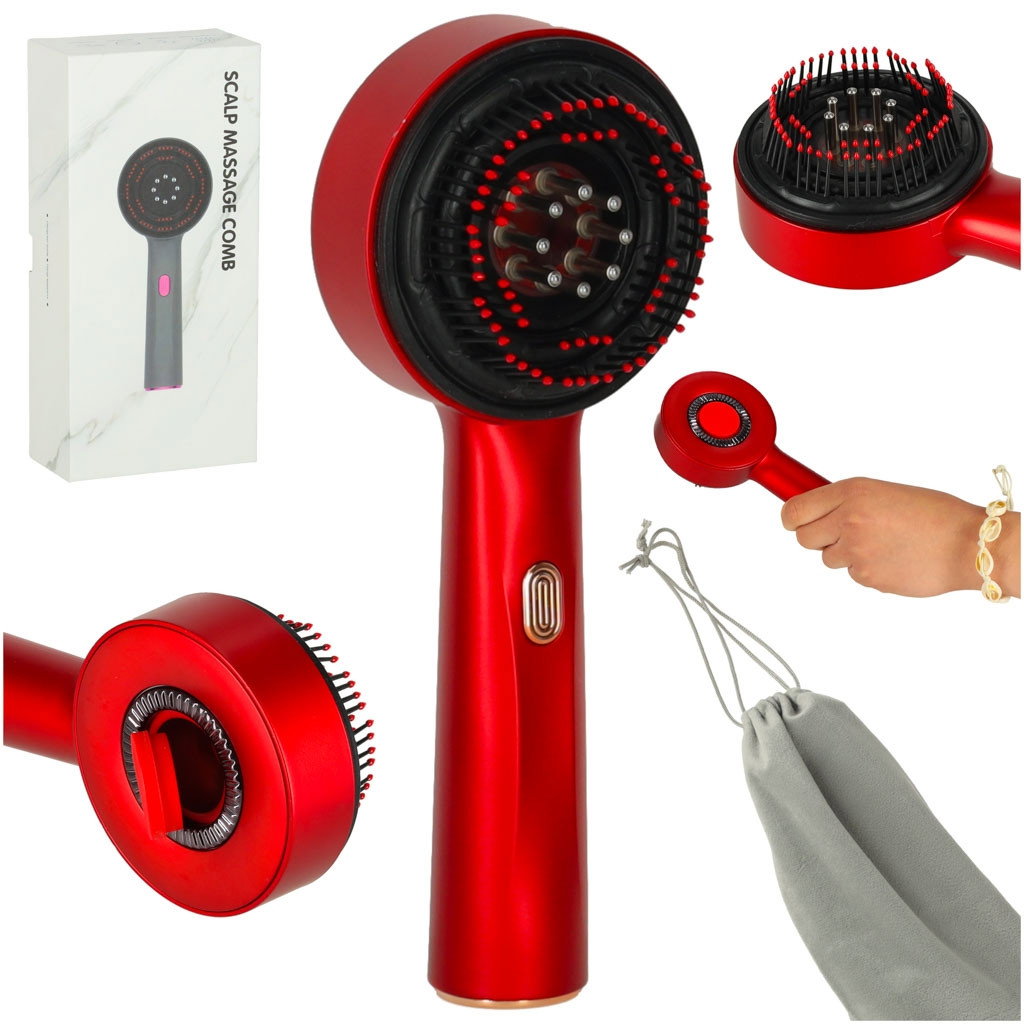 Spazzola per la cura dei capelli Red Light – Applicatore per massaggi e oli
