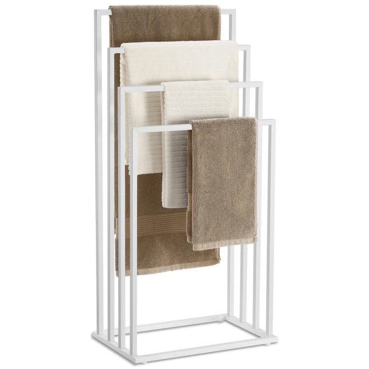 Porte-serviettes blanc à 4 barres