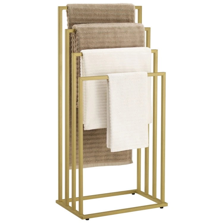 Porte-serviettes doré à 4 barres – Design compact