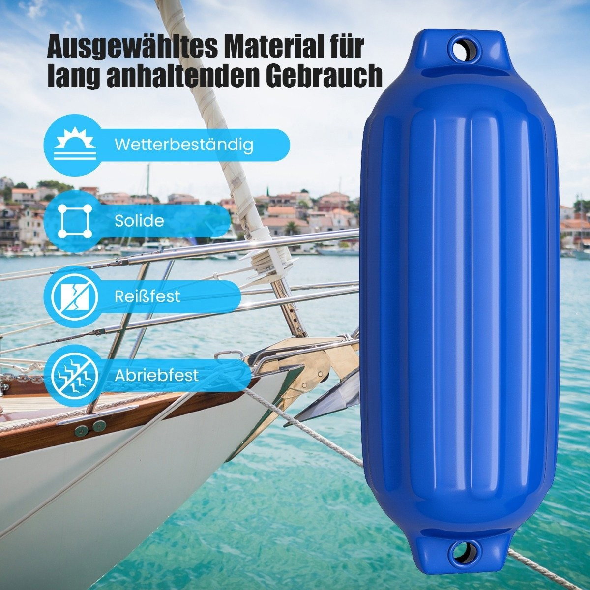 Bootsfender 4er-Pack – Strapazierfähiges PVC, einfach aufzublasen